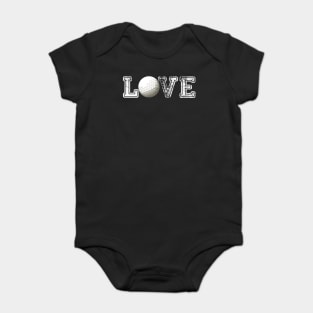 Golf distressed ball t shirt cute dad mom love Baby Bodysuit